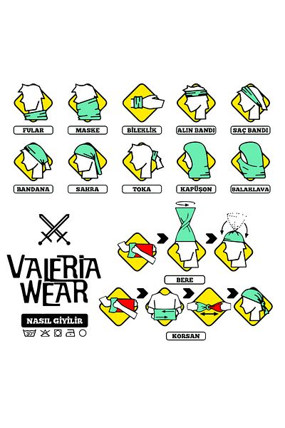 Vwear منقوشة طوق الرقبة برتقالي باف باندانا عقال