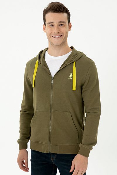 U.S. Polo Assn. Cardigan tricotat kaki pentru bărbați 50274032 -VR027