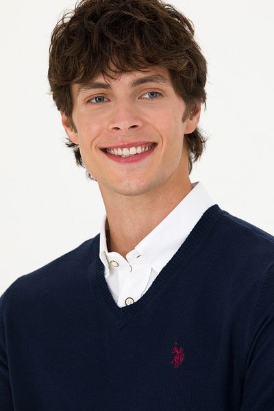 U.S. Polo Assn. Мъжки тъмносин базов пуловер - 50275819 -VR033