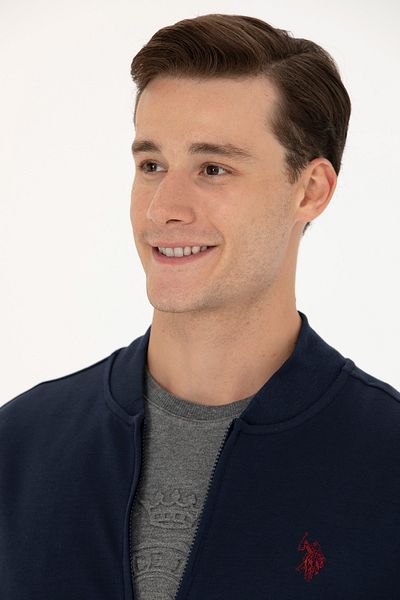 U.S. Polo Assn. Мъжки тъмносин плетен кардиган 50274010-VR033