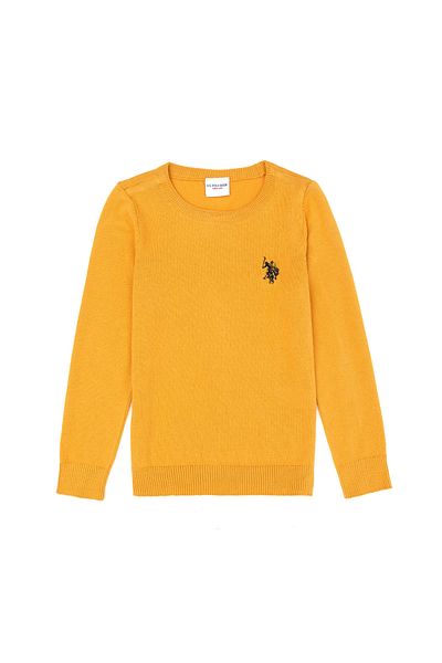 U.S. Polo Assn. Pulover de bază muștar pentru fetiță 50275851 -VR072