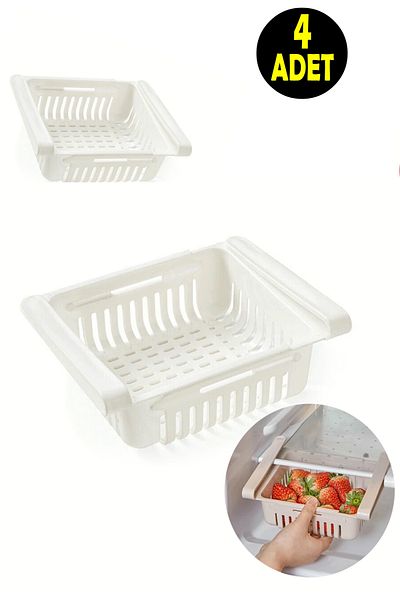 usin 4 Pcs Refrigerator Inner Cabinet Kitchen under Shelf Snap Organizer Vegetable Fruit Egg Organizer Rack