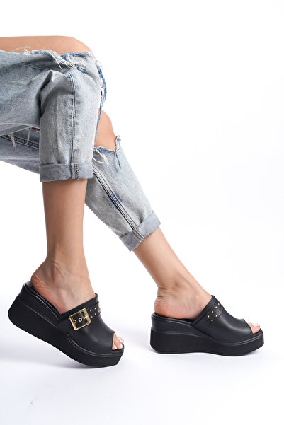 Taran Γυναικείες παντόφλες Jolie - Σφηνό τακούνι, λεπτομέρεια πόρπης, κομψές ...