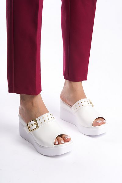 Taran Jolie Women's Slippers - Wedge Heel, Buckle Detail, Stylish and Comfortable