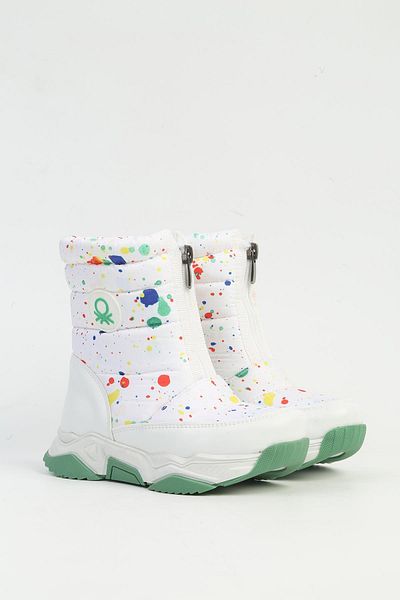 Benetton Bn-50125 Model Children's Boots - White and Green