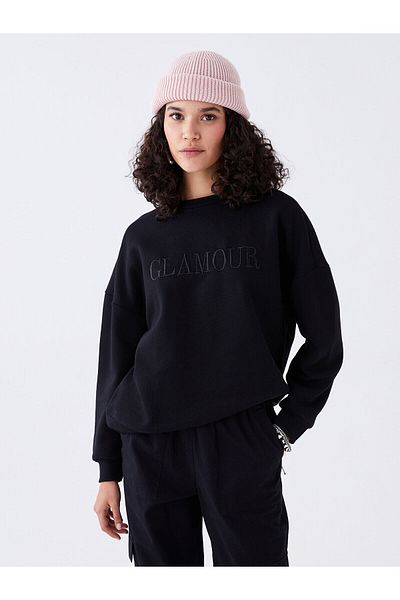 LC Waikiki Lw - Γυναικείο φούτερ με μακρυμάνικο κέντημα με λαιμόκοψη