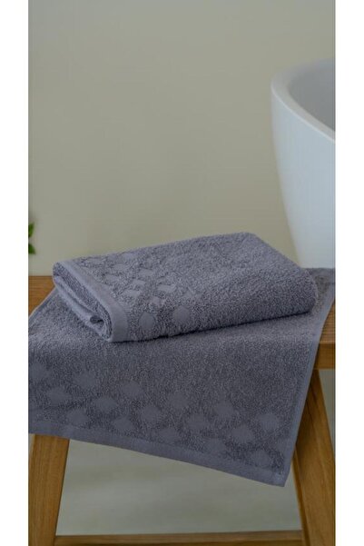 Bluenity Антрацитове халатне плаття - 100% натуральна бавовна, рушник 50x90 см