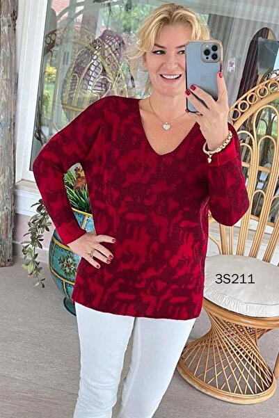 İnce Topuk Glittery V-neck Knitwear BlouSe - 3S211