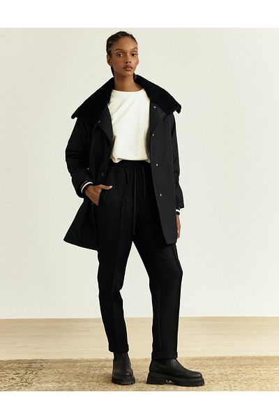 Kayra Black Quilted - Double Leg Trousers