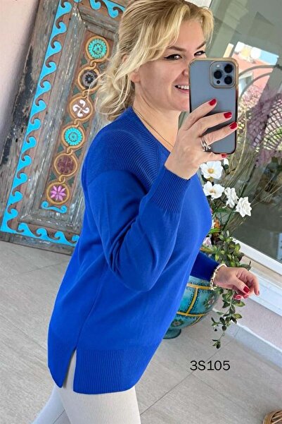 İnce Topuk V Yaka Triko Bluz 3s105