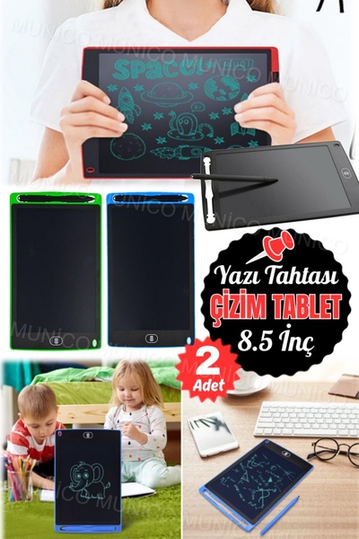 Gaggani 2 Adet Ultra-ince 8.5 Inç LCD Yazma Wordpad Eskiz Defteri Tablet Diji...