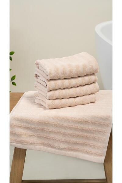 Bluenity 4'lü Alegra %100 Doğal Pamuklu Misafir Banyo / Mutfak Havlu Seti - 3...