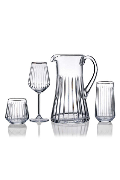 KORKMAZ Siera Platin 37 Parça Bardak Seti A9206-1