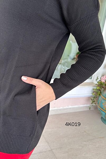 İnce Topuk Pocketed Knitwear Blouse 4k019