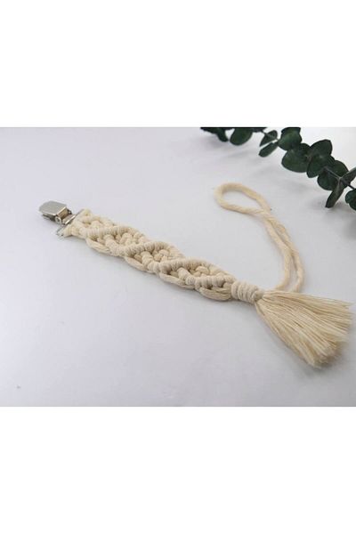 Mina Souvenir Cotton Macrame Baby Pacifier and Wall - Door Ornament Rainbow, Bohemian Style Gift