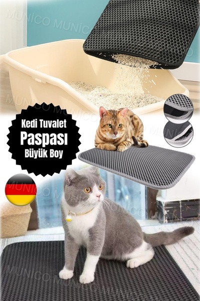 Genel Markalar Elekli Kedi Kumu Paspası 60 x 43 cm Büyük Boy, Yükseltilmiş Ke...