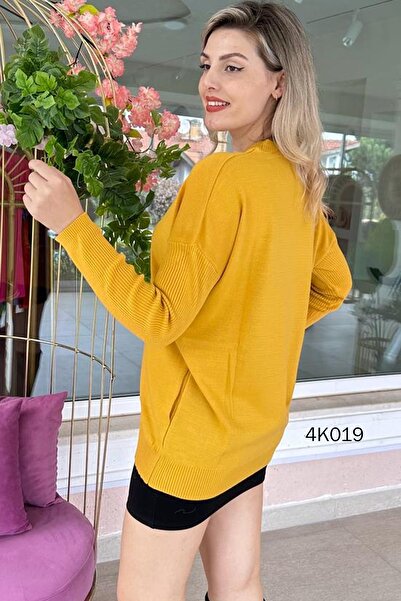 İnce Topuk Pocketed Knitwear Blouse 4k019