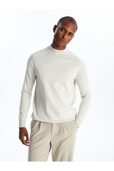LC Waikiki Men's Knit Sweater - Half Turtleneck, Long Sleeve