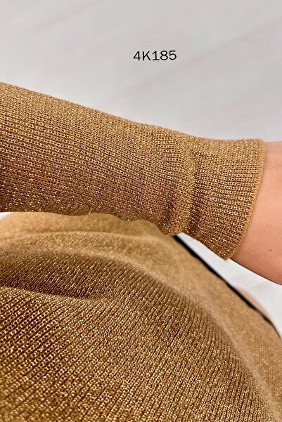 İnce Topuk V-necK Glitter Knitwear Blouse - 4K185