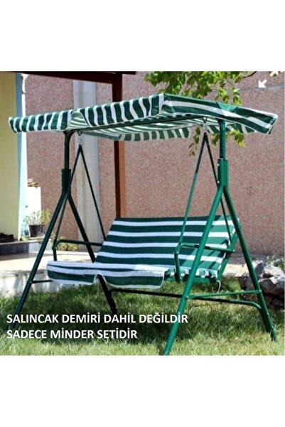 Genel Markalar Salıncak Minder Seti Tenteli Salıncak Minder Seti Yeşil Beyaz 2 Kişilik Süngerli Işbir Gri Sünger