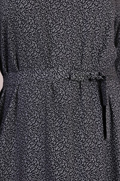 Ferace Women's Hijab Clothing Dress Plus Size Clothing Prevailing Collar Crispy Pattern Dress