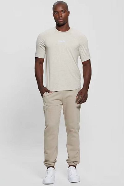 Guess Keid Cuffed Cargo Pa Men's Cream Sweatpants Z4Bb09Kcea0-G1Ca