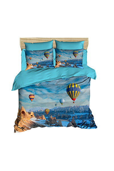 Generic Brand 3D Double Duvet Cover Set with Cappadocia Balloon View
