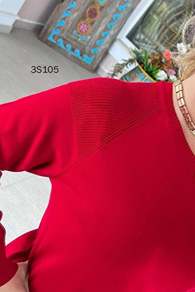 İnce Topuk V-Neck Knitwear Blouse - 3s105 Model