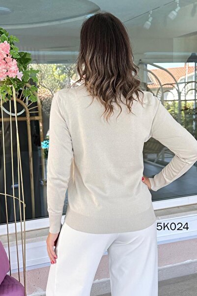 İnce Topuk Knitwear V-Neck Blouse - 5K024