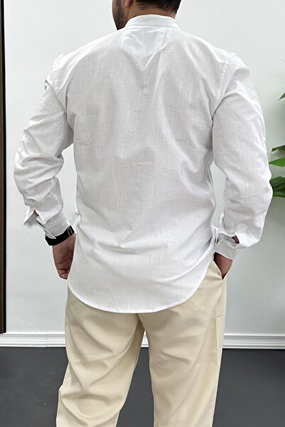 Edwox Ανδρικό μακρυμάνικο πουκάμισο Judge Collar Λευκό Edw174