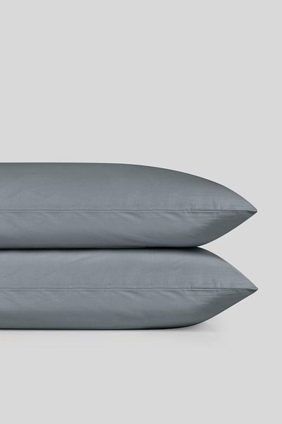 Bluenity Anthracite 2-Piece Cotton Pillowcase - 50X70 Cm