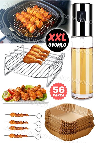 Genel Markalar 56 Parça Çift Katlı Paslanmaz Çelik Airfryer Izgara XXL Uyumlu...