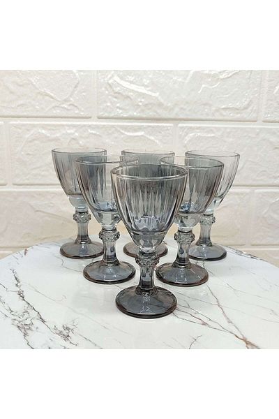 İnova Home Decor 6-Piece Smoke Colored Coffee Side Glass