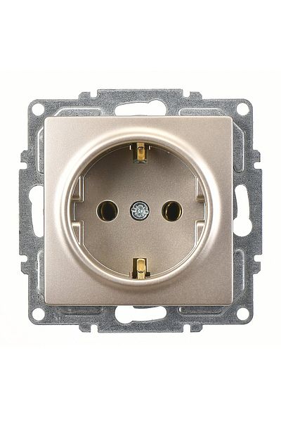 Günsan Elektrik Günsan Visage Metallic Beige Grounded Socket Mechanism