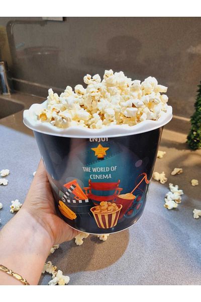 Lider MAGNESİA Green Patterned Leader Magnesia Popcorn and Chips Bucket