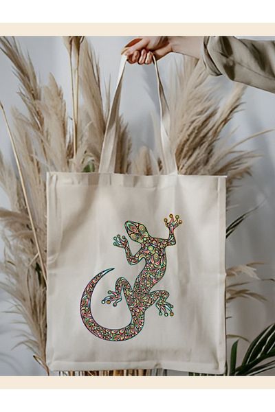 Cemira Psihedelic Trance Lizard Tote Bag Geantă de stofa