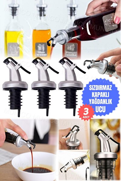 Genel Markalar 3 Adet Paslanmaz Çelik ve Dökme Ağızlığı Evrensel Yağ Şişesi Tıpası – Damlatmaz ve Sızdırmaz Kapaklı