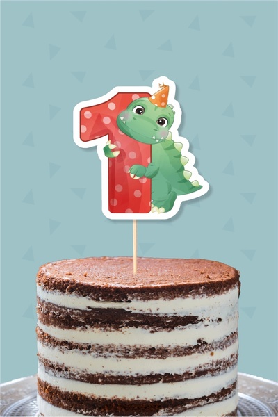 neşeli günlerim Tema Dinozaur Bebeluș 1 An (un) Ornament pentru Tort *Hârtie ...