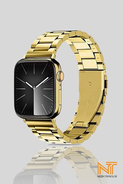 Nezih Case Apple Watch Series 2/3/4/5/6/7/8/9/se 38 40 41 ملم سوار معدني من الفولاذ المقاوم للصدأ قابل للتعديل