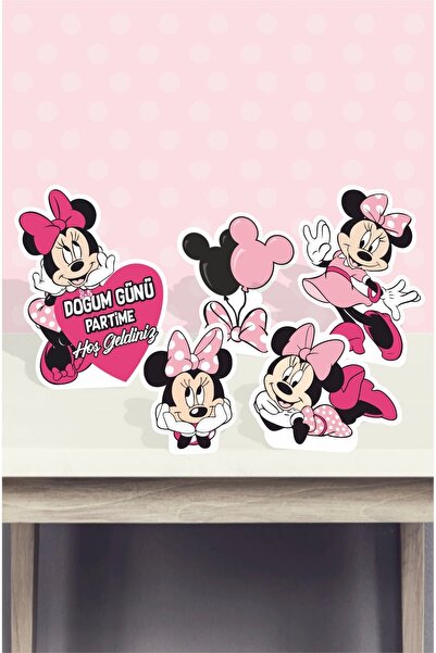 neşeli günlerim Σετ ροζ πινακίδων με θέμα την Μίνι Μάους - Χοντρό χαρτί (ΕΠΙΤ...