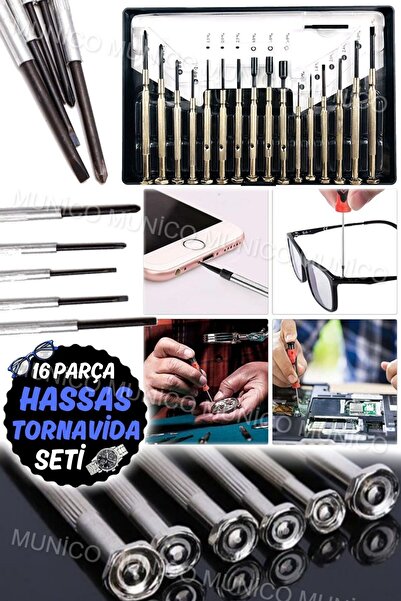 Genel Markalar 16 Parça Hassas Tornavida Seti Gözlük ve Elektronik Cihazlar İçin Mini Tornavida Kiti Profesyonel