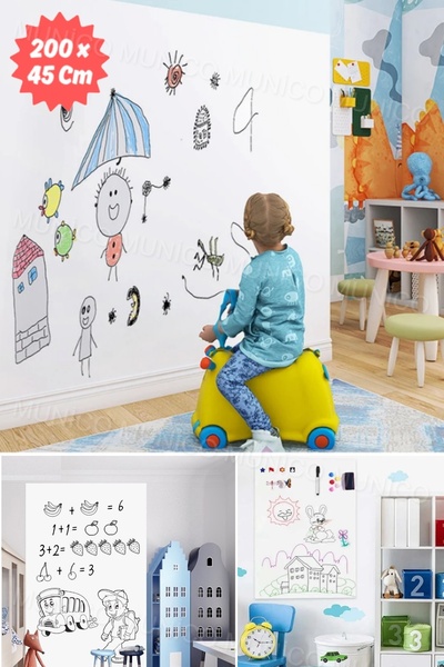 Gaggani Duvar kapı Ders Çalışma Boyama Çocuklar İçin Beyaz Yazı Tahtası Kalem İle Yazılabilir Duvar Boyama