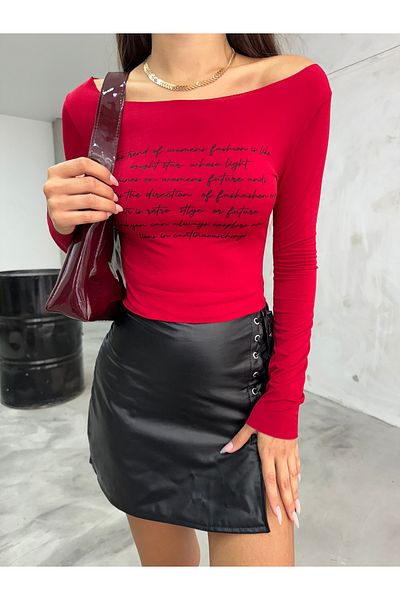 BİKELİFE Bedruckte, dehnbare Sandy Crop-Bluse für Damen