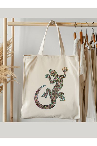 Cemira Psihedelic Trance Lizard Tote Bag Geantă de stofa