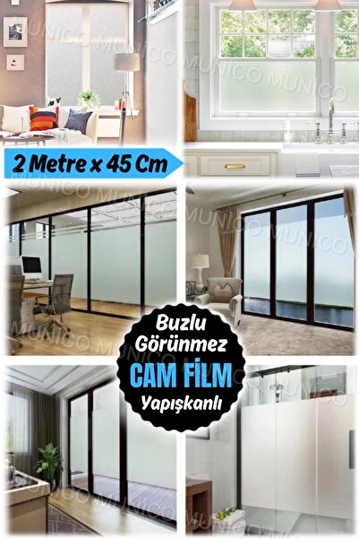 Gaggani 200 x 45 Cm Gizlilik Filmi Cam Pencerelere Anti UV Güneş Engelleyici Pencere Banyo Ofisi Yapışkanlı