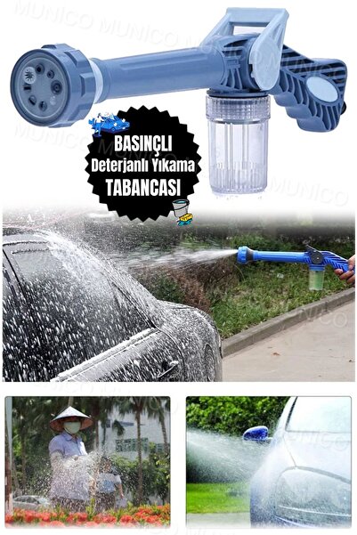 Gaggani Çok Fonksiyonlu Bahçe Sulama Yazlık Villa Sera Araba Yıkama Tabancası Köpüklü 8 Fonksiyonlu Aparat
