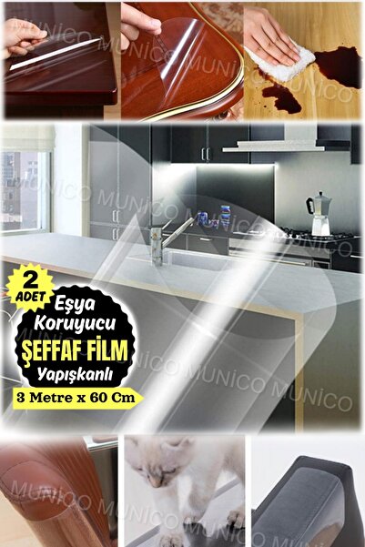 Gaggani 2 Adet Dayanıklı Şeffaf Film PVC Masa Örtüsü Su Koruyucu Filmİnce Eşy...