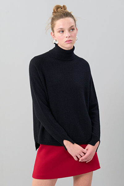 Roman Balıkçı Yaka Kaşmir Kazak Siyah K2471002_001