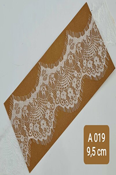 KARAASLAN Beyaz Sakallı Kirpikli Dantel 9.5 Cm (3 MT)