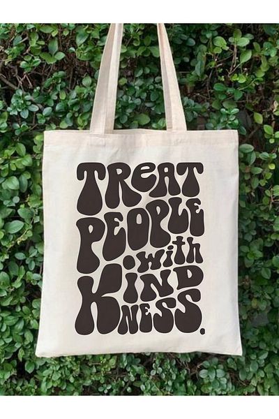 Cemira Tratează oamenii cu bunătate Harry Styles Tote Bag Geantă din pânză